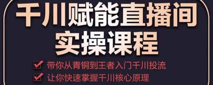 千川赋能直播间实操课程，带你从青铜到王者的入门千川投流，让你快速掌握千川核心原理-瀚海资源库