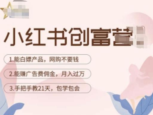 小红书创富营-教小红书带货，陪跑21天，教你赚广告费佣金，月入过万-瀚海资源库