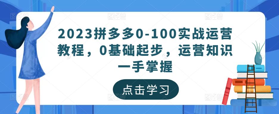 2023拼多多0-100实战运营教程，0基础起步，运营知识一手掌握-瀚海资源库