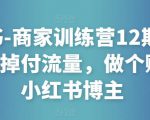 小红书-商家训练营12期：让商家丢掉付流量，做个赚钱的小红书博主-瀚海资源库