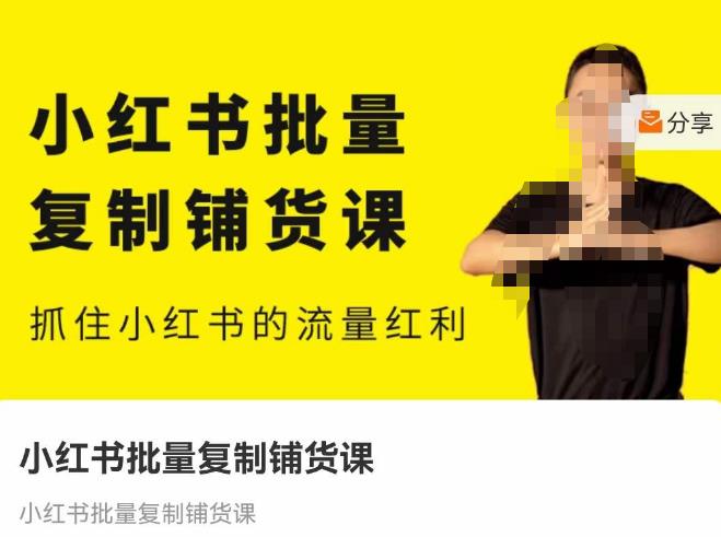张宾·小红书批量复制铺货课，抓住小红书的流量红利 （更新2023年2月）-瀚海资源库