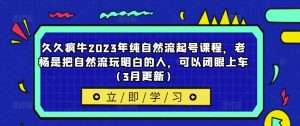 久久疯牛2023年纯自然流起号课程，老杨是把自然流玩明白的人，可以闭眼上车（3月更新）-瀚海资源库
