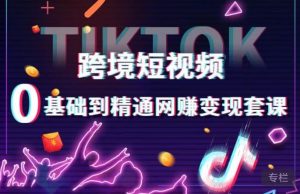 跨境短视频TIKTOK 0基础到精通网赚变现套课，跨境短视频独立站带货变现技巧-瀚海资源库