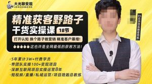 杨光·精准获客野路子,黑科技快速获取精准客户,这也许是全网最低的获客方法了-瀚海资源库