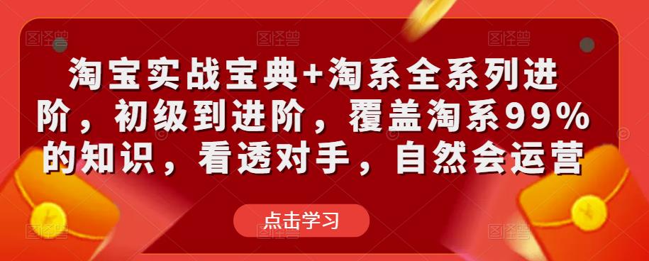 淘宝实战宝典+淘系全系列进阶，初级到进阶，覆盖淘系99%的知识，看透对手，自然会运营-瀚海资源库