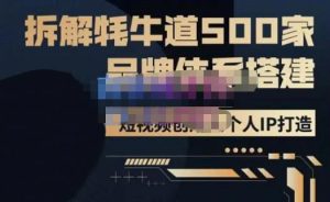 牛牛·500家餐饮品牌搭建&短视频深度解析，拆解牦牛道500家品牌体系搭建-瀚海资源库