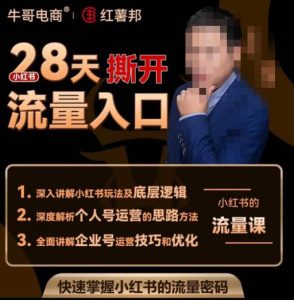 牛哥电商红薯邦28天撕开小红书流量入口，小红书运营系列课，快速掌握小红书的流量密码-瀚海资源库