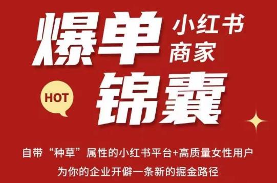 无畏·小红书商家爆单锦囊，掌握小红书各大规则，快速精准抢占行业和市场-瀚海资源库