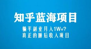 知乎蓝海玩法,躺平副业月入1W+,真正的睡后收入项目(6节视频课)-瀚海资源库
