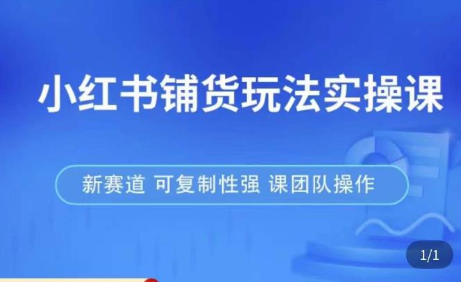小红书铺货玩法实操课，流量大，竞争小，非常好做，新赛道，可复制性强，可团队操作-瀚海资源库