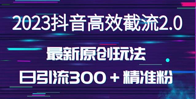 日引300＋创业粉，独家抖音高效截流2.0玩法（价值1280）-瀚海资源库