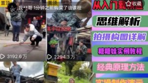 东方糖糖妹抖音短视频全套实战课思维+拍摄+剪辑+运营,从入门到精通-瀚海资源库