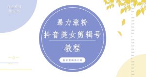 抖音快手暴力涨粉美女混剪视频教程，百分百过原创图片教程！附带违规申诉方法-瀚海资源库