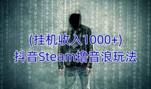 抖音Steam撸音浪玩法，挂机一天收入1000+不露脸 不说话 不封号 社恐人群福音-瀚海资源库