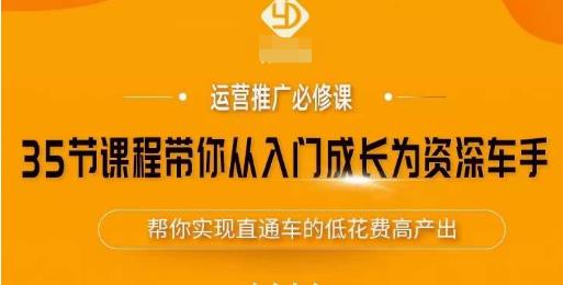 35节课程带你从入门成长为资深车手，让系统学习直通车成为可能，帮你实现直通车的低花费高产出-瀚海资源库