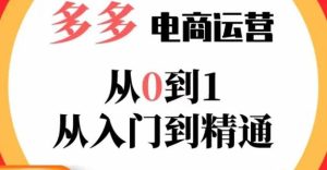嗝姐小乔·23年系列课:多多运营从0到1,掌握电商运营技巧,学会合理运营链接,活动、推广等流程-瀚海资源库
