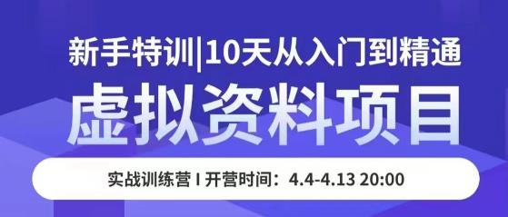 虚拟资料项目新手特训，10天从入门到精通，保姆级实操教学-瀚海资源库