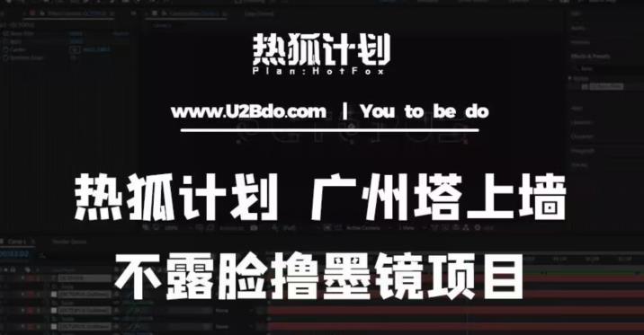 热狐计划抖音无人直播广州塔上墙，不露脸撸墨镜项目（素材+教程+插件）-瀚海资源库