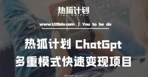 热狐计划：王大陆ChatGpt多重变现实操课，多种模式快速变现-瀚海资源库