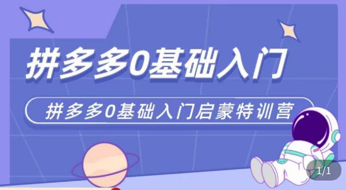 六一电商·拼多多运营0-1实操特训营，拼多多从基础到进阶的可实操玩法-瀚海资源库