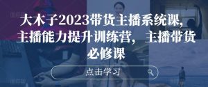 大木子2023带货主播系统课，主播能力提升训练营，主播带货必修课-瀚海资源库