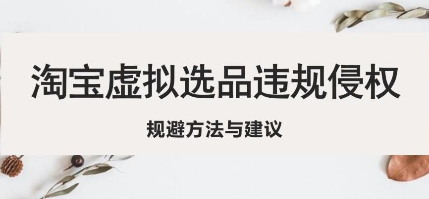 淘宝虚拟违规侵权规避方法与建议，6个部分详细讲解，做虚拟资源必看-瀚海资源库