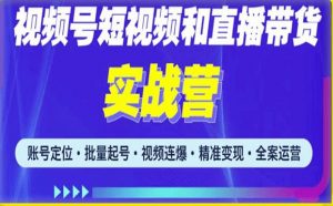 2023最新微信视频号引流和变现全套运营实战课程,小白也能玩转视频号短视频和直播运营-瀚海资源库