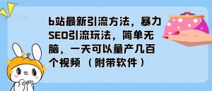 b站最新引流方法，暴力SEO引流玩法，简单无脑，一天可以量产几百个视频（附带软件）-瀚海资源库