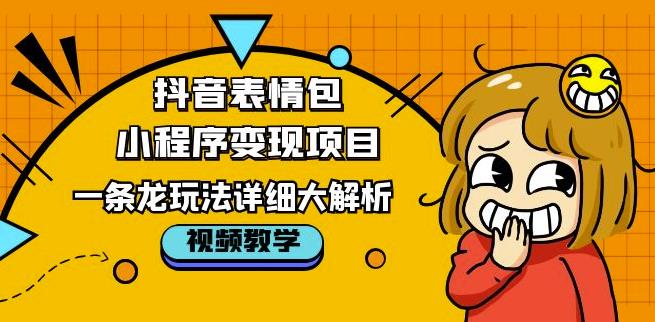 抖音表情包小程序变现项目，一条龙玩法详细大解析，视频版学习！-瀚海资源库