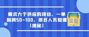 需求大于供应的项目,一单利润50-100,很多人不知道【揭秘】-瀚海资源库