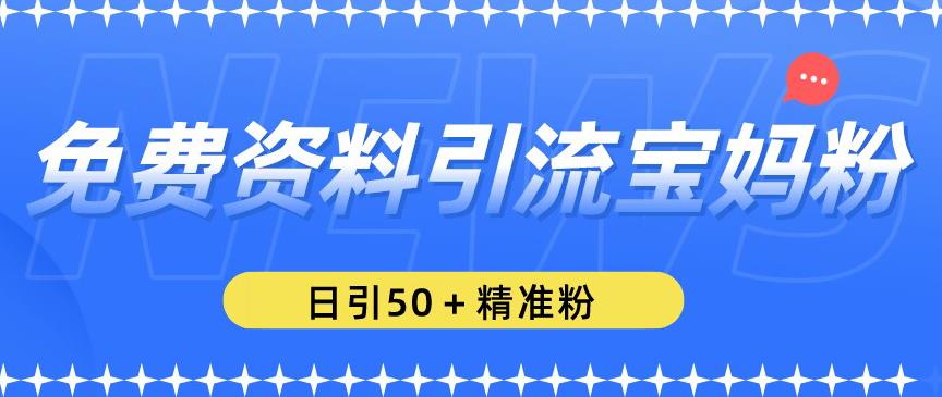 免费资料引流宝妈粉，日引50+精准粉【揭秘】-瀚海资源库