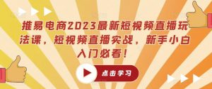 推易电商2023最新短视频直播玩法课，短视频直播实战，新手小白入门必看！-瀚海资源库