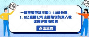 一群宝宝带货主播0-10成长课，1.6亿直播公司主播培训负责人教你做好直播带货-瀚海资源库