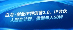 白龙·创业IP特训营2.0，IP合伙人掘金计划，做到年入50W-瀚海资源库