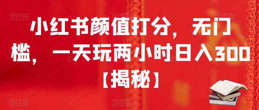 小红书颜值打分，无门槛，一天玩两小时日入300+【揭秘】-瀚海资源库
