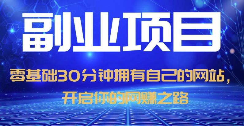 零基础30分钟拥有自己的网站，日赚1000+，开启你的网赚之路-瀚海资源库