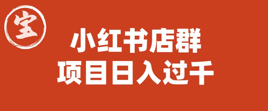 宝哥小红书店群项目，日入过千（图文教程）【揭秘】-瀚海资源库