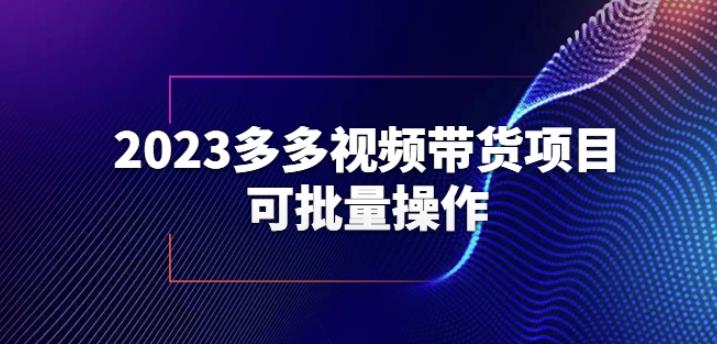 2023多多视频带货项目，可批量操作【保姆级教学】【揭秘】-瀚海资源库