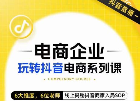 玺承·电商企业玩转抖音电商系列课，6大维度，6位老师，线上揭秘抖音商家入局SOP-瀚海资源库
