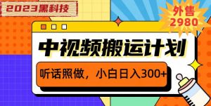 外面卖2980元2023黑科技操作中视频撸收益,听话照做小白日入300+-瀚海资源库