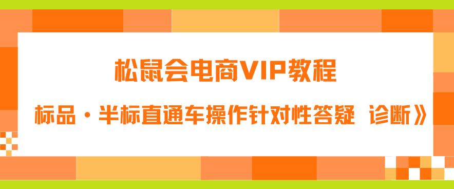 松鼠会电商VIP教程：松鼠《付费推广标品·半标直通车操作针对性答疑&诊断》-瀚海资源库