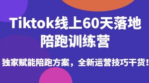Tiktok线上60天落地陪跑训练营,独家赋能陪跑方案,全新运营技巧干货-瀚海资源库