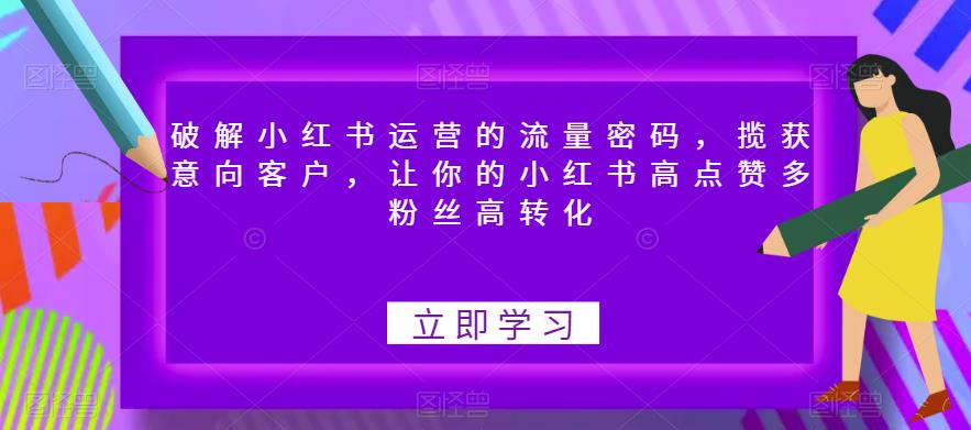 破解小红书运营的流量密码，揽获意向客户，让你的小红书高点赞多粉丝高转化-瀚海资源库