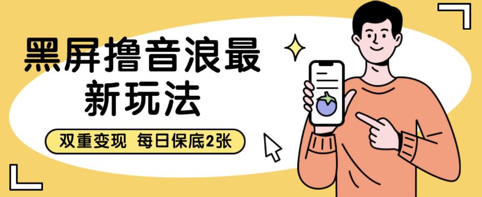 黑屏撸音浪最新玩法，双重变现，每日保底2张【揭秘】-瀚海资源库