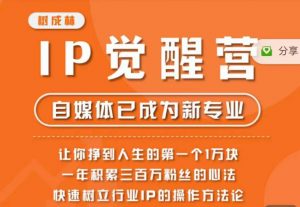 树成林·IP觉醒营，快速树立行业IP的操作方法论，让你赚到人生的第一个1万块-瀚海资源库