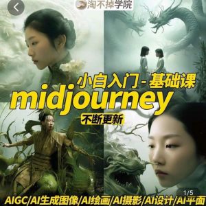 淘不掉学院·midjourney小白入门基础,AI摄影+AI设计+AI绘画-AIGC作图-瀚海资源库