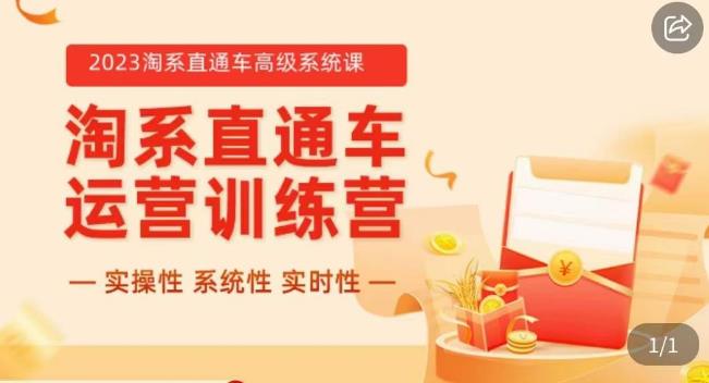 冠东·2023淘系直通车高级系统课，​实操性，系统性，实时性，直通车完整体系教学-瀚海资源库
