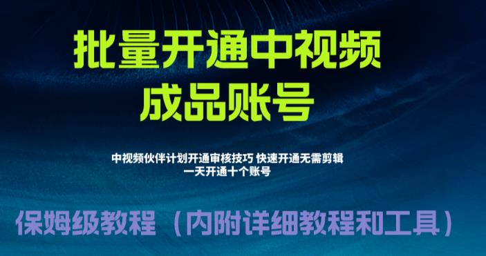 外面收费1980的暴力开通中视频计划教程，内附详细的快速通过中视频伙伴计划的办法-瀚海资源库