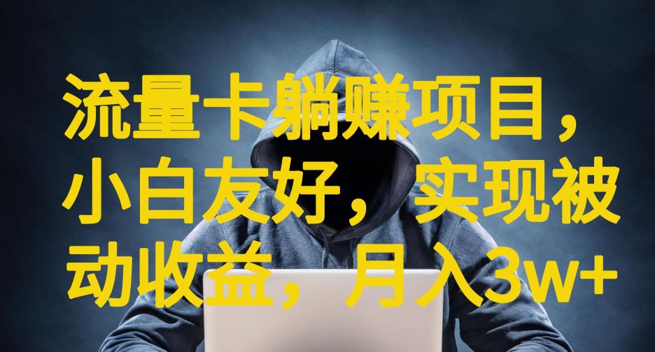 流量卡躺赚项目，小白友好，开设后台，实现被动收益，只要出卡，就能一直赚钱，利润高昂【揭秘】-瀚海资源库