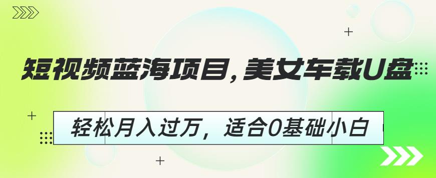 短视频蓝海项目，美女车载U盘，轻松月入过万，适合0基础小白【揭秘】-瀚海资源库